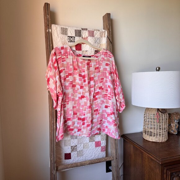 Charlie B Cotton Gauze Flowy Top - Picture 2 of 8